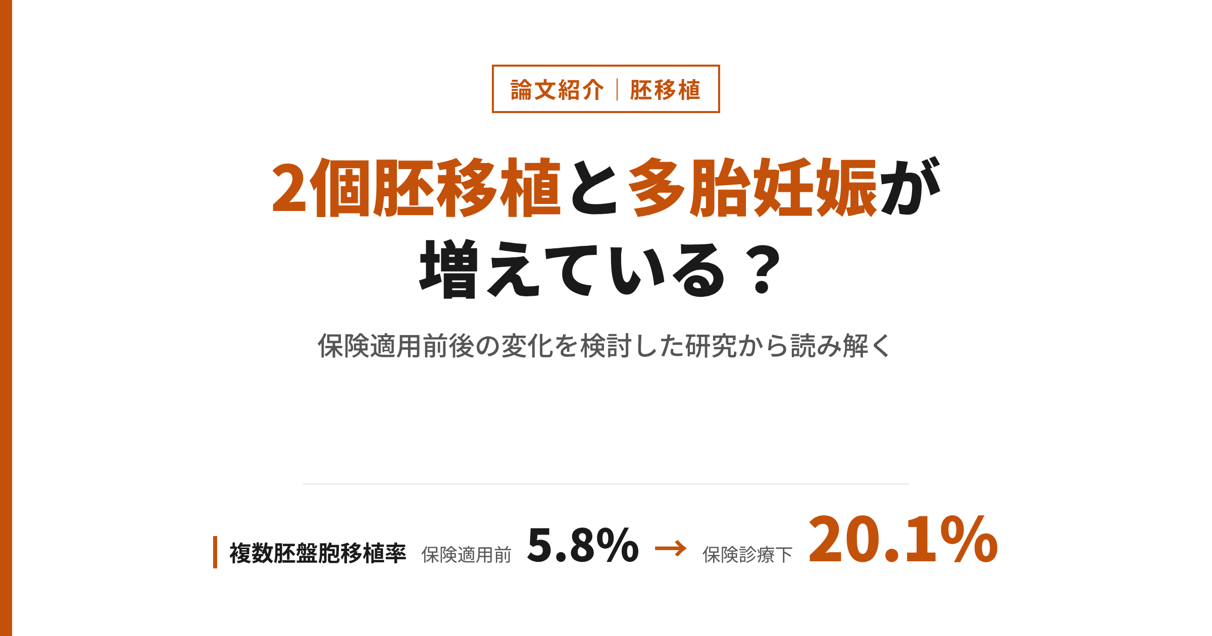 2個胚移植と多胎妊娠が増えている？